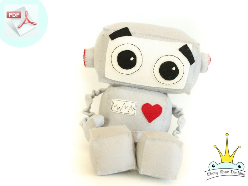 Robot Plushie Sewing PATTERN. Stuffed Toy Pattern. Etsy