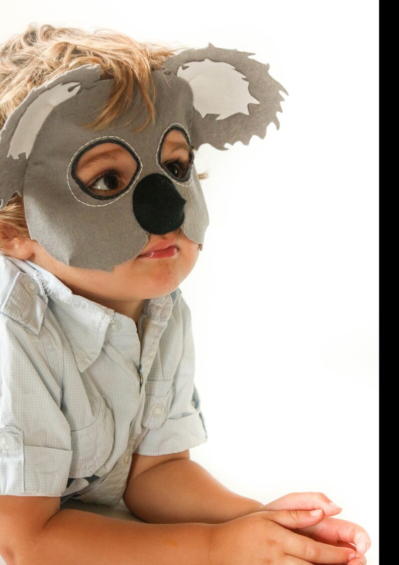 Koala Bear Mask PATTERN. PDF Sewing Pattern for Kids Felt Australian Koala Mask. image 5