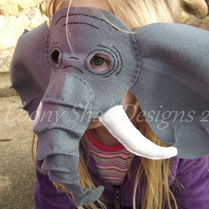 Elephant Mask PATTERN. Kids Felt Mask Sewing Pattern. image 5