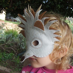 Felt Hedgehog mask PATTERN. Kids Echidna mask Sewing Patter PDF. image 5