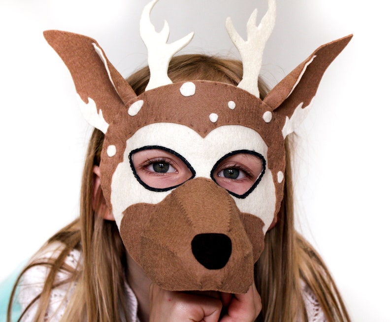Deer Mask PATTERN. Kids Felt mask SEWING PATTERN image 8