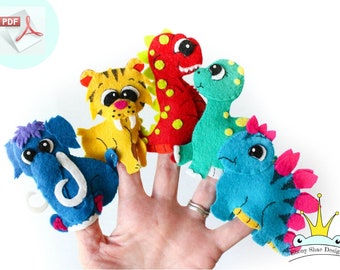 Dinosaur Finger Puppets sewing PATTERN