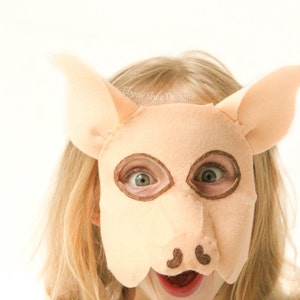 Pig Mask PATTERN PDF. Kids Felt Mask Sewing Pattern PDF. image 2