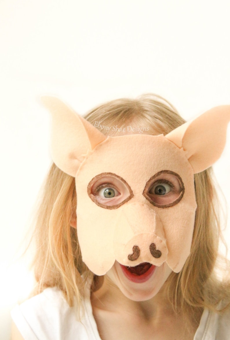 Pig Mask PATTERN PDF. Kids Felt Mask Sewing Pattern PDF. image 2