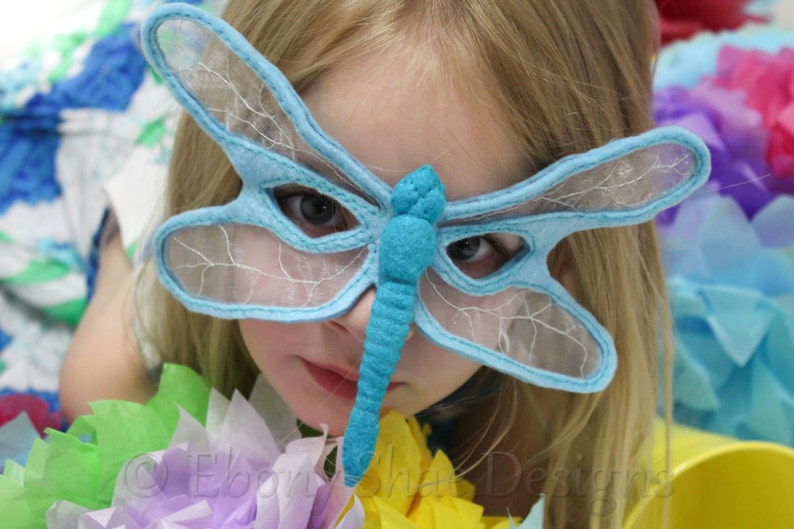 Dragonfly Mask PATTERN. Kids Felt Mask Sewing Pattern PDF. image 5