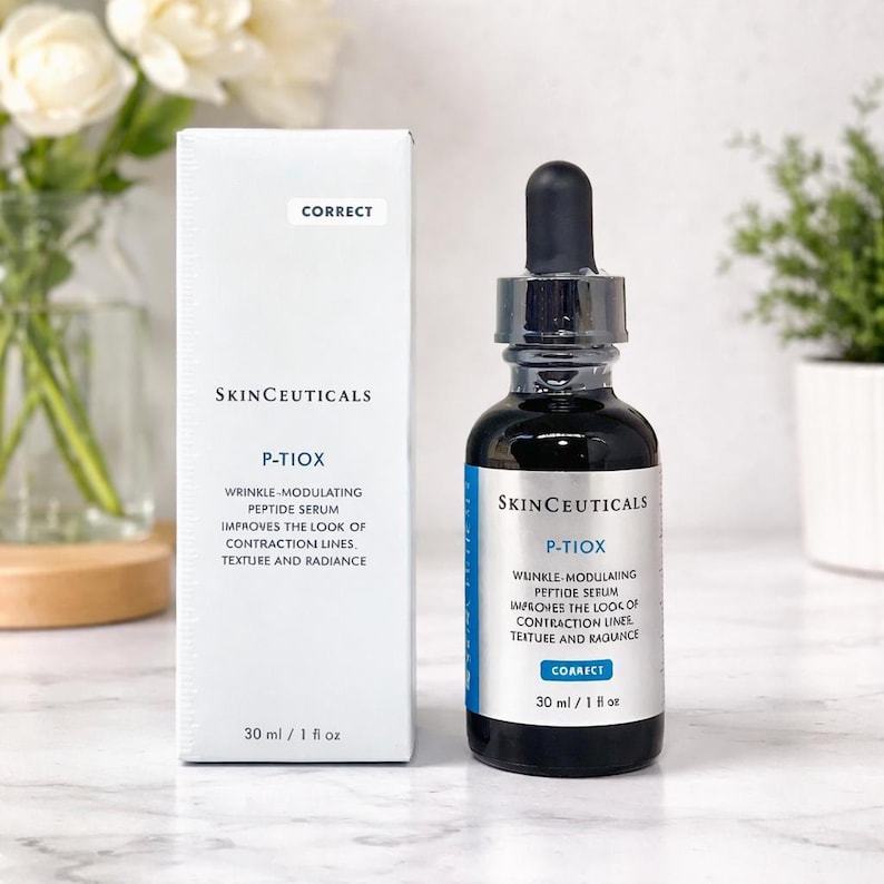 SkinCeuticals P-TIOX wrinkle-modulating peptide serum bottle and box