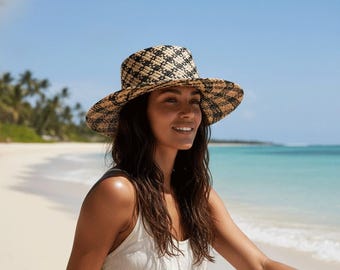 Mother’s Day Vintage Straw Hat Woven Sun Hat Retro Style Summer Beach Cap Lightweight UV Protection Fashion Gift for Women