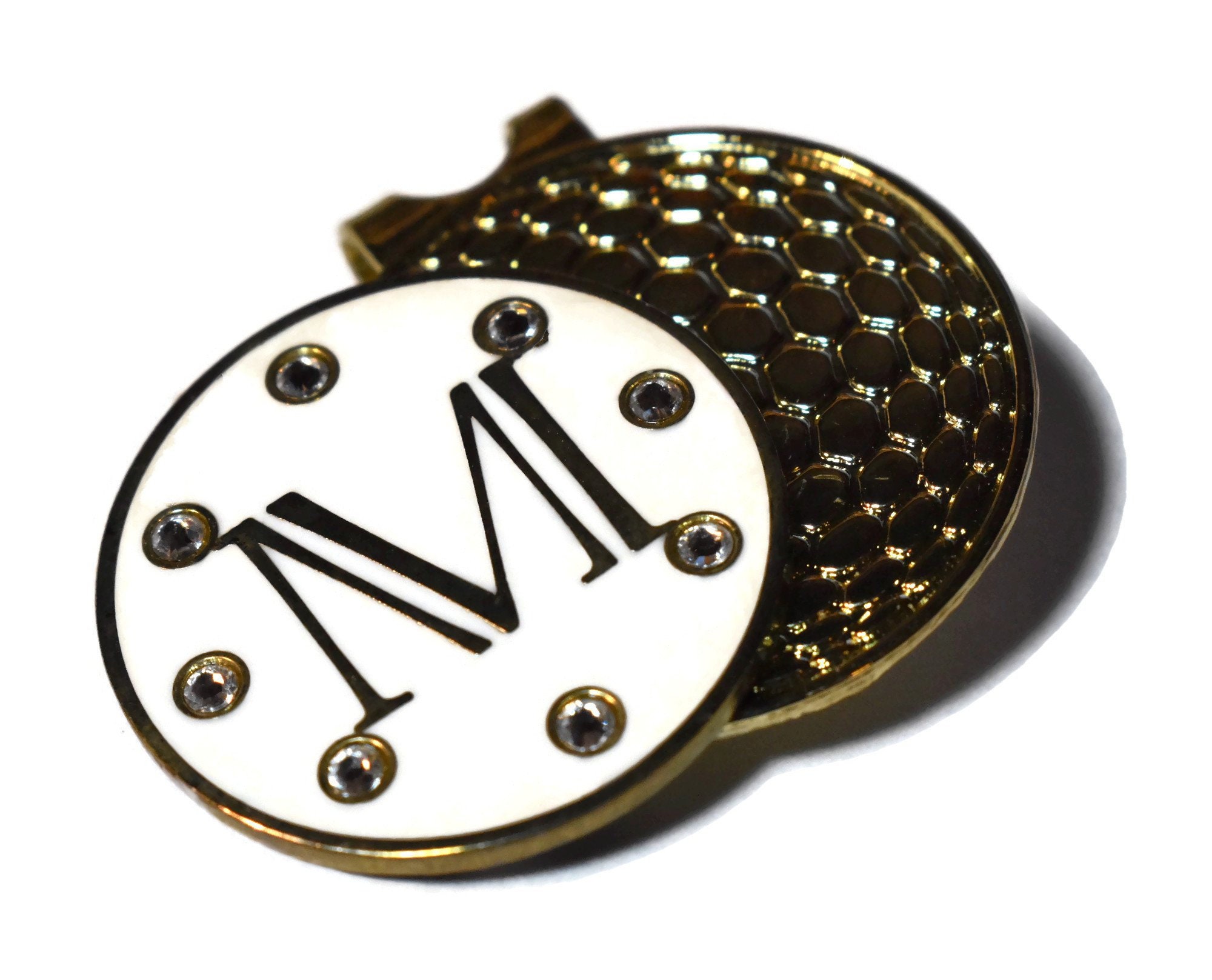 Golf ball marker rhinestone studded initial M ladies Etsy
