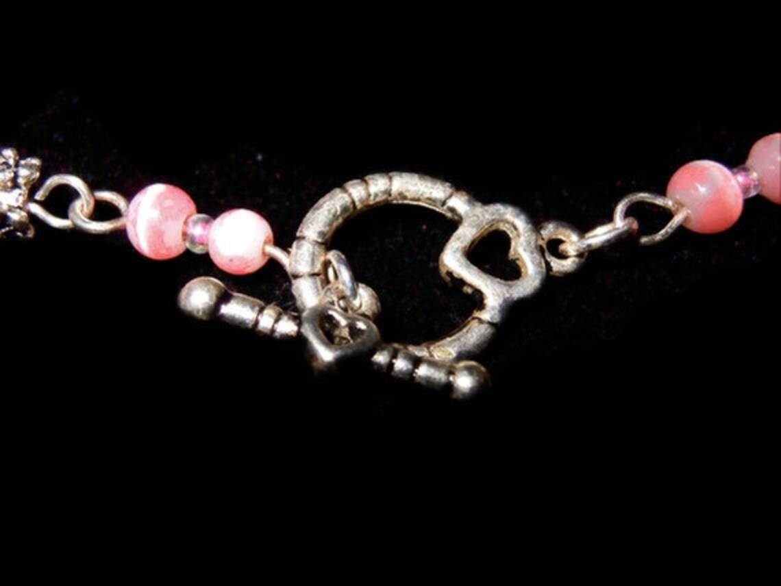 Pink Fiber Optic Glass Necklace and Earrings Made With Etsy