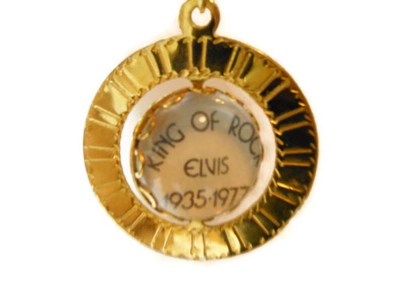 Elvis Presley pendant necklace 1977 glass ball photo spinning Etsy