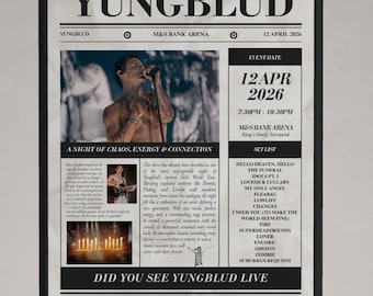 YUNGBLUD Personalised 'I Was There' Newspaper Poster – Custom Setlist Print
