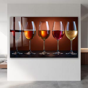 Colors of Wine Abstract Glass Wall Art – Transition of Colors, Contemporary Decor