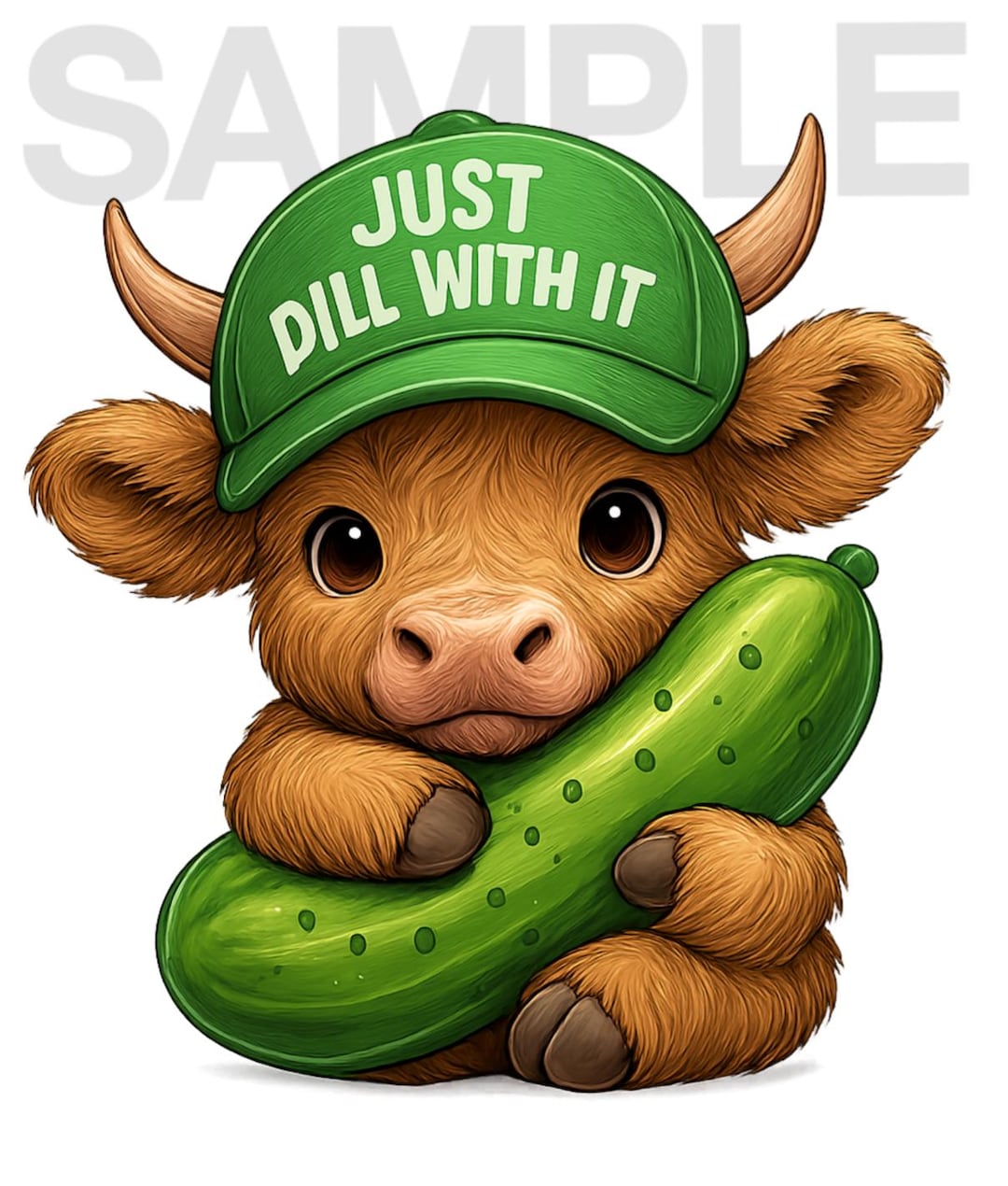 Highland Cow Pickle Png File - Etsy