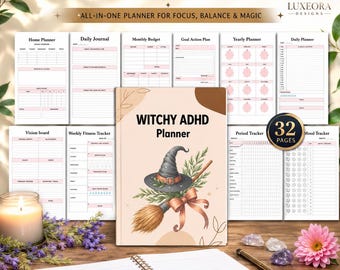Witchy ADHD-planner | Focus, productiviteit, zelfzorg (digitale download)