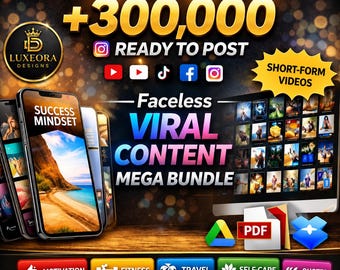 300 000+ Viral Faceless Reels Mega Bundle (Direkt Nedladdning) | YouTube/TikTok