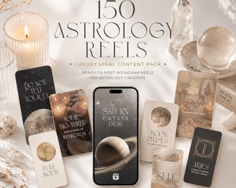 Astrology Instagram Reel Design Templates For Spiritual Coaches And Mystical Social Media Outputs, 150 videos
