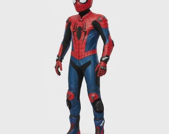 Benutzerdefinierte Spider-Man Leder Motorrad-Rennanzug - Professionelle Biker-Schutzausrüstung