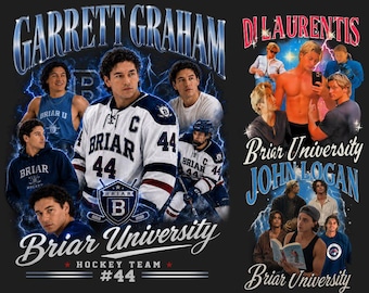 Custom Briar Hockey PNG, D Laurentiis University Graphic Design, Garrett Graham PNG, Off Campus Romance Book Shirt Print File