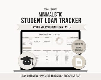 Student Loan Tracker Spreadsheet | Minimalistic Google Sheets Budget Template