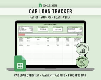 Car Loan Tracker Spreadsheet | Google Sheets Payoff Calculator