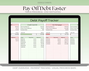 Debt Payoff Tracker Spreadsheet | Google Sheets Budget Planner (Digital Download)