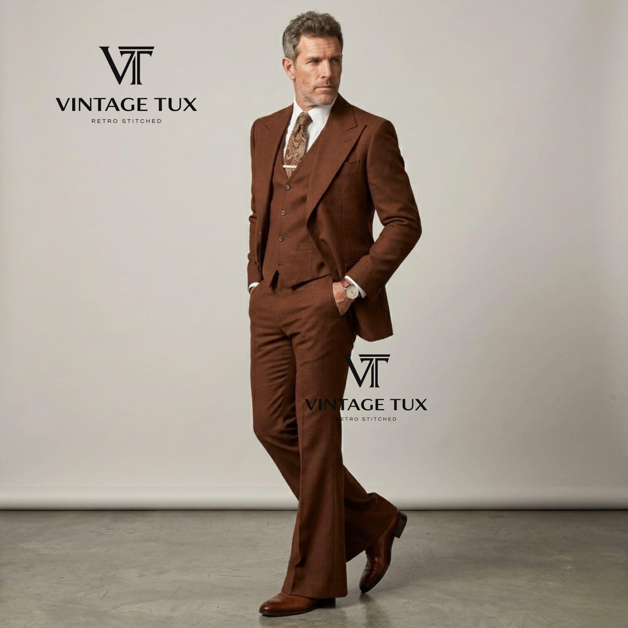 昭和レトロ 日本製 70s ヴィンテージ メンズスーツ シングル　ブラウン Vintage 70s Suit Brown Men - Etsy