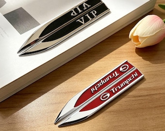 3D Metal Car Side Fender Emblem Badge VIP Lettering Logo Sticker Auto Accessories