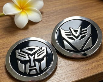 3D Metal Transformer Circle Emblem Sticker,Autobots Decepticon Badge Car Decal