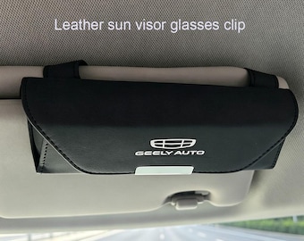 Leather Sun Visor Glasses Clip,Car Sunglasses Holder,Car Decoration Gifts
