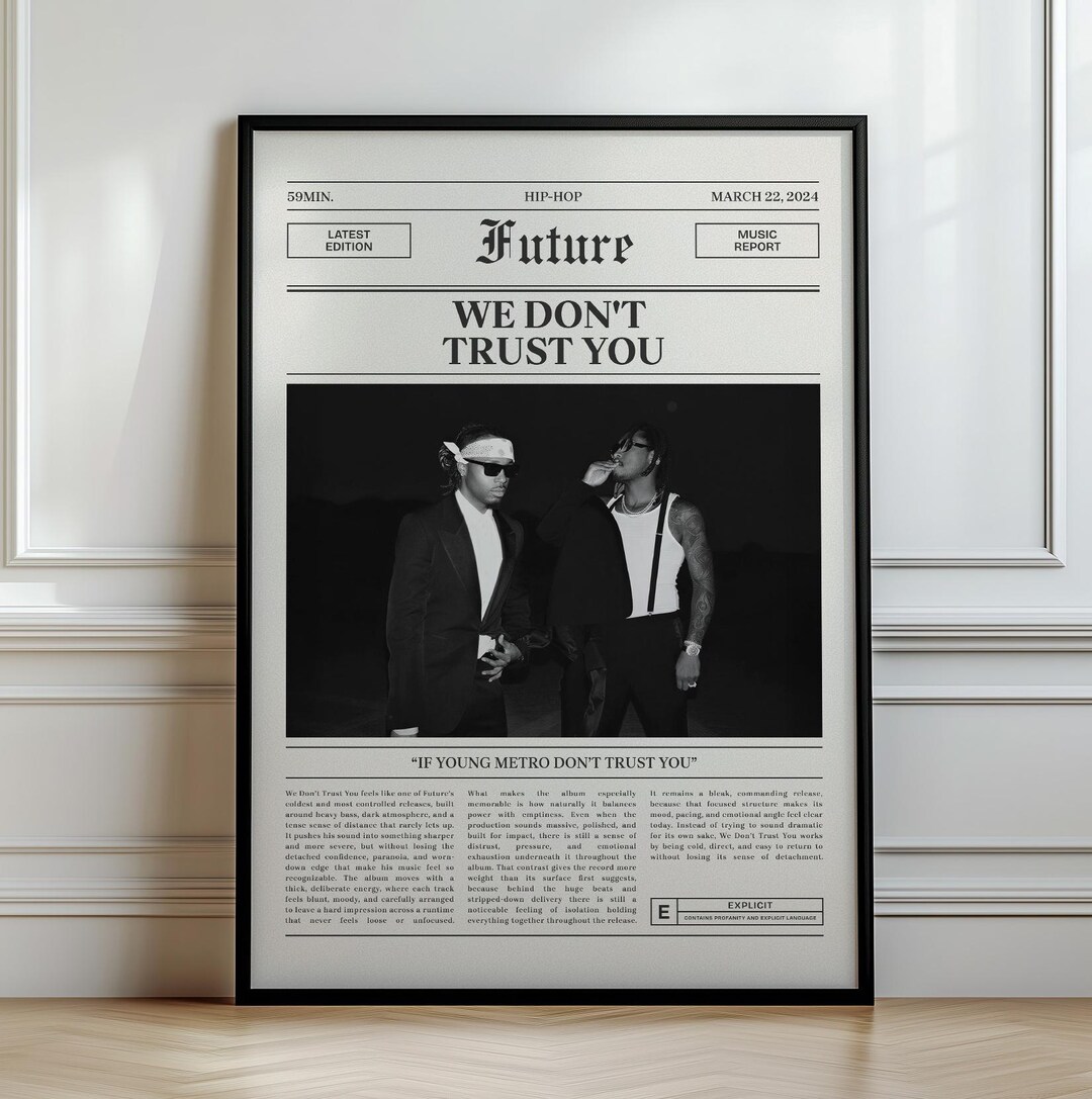Future - We Don't Trust You Poster, Album Art Print, Newspaper Style ...