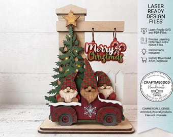 Weihnachtszwerg Regalsitter Laser Cut Datei, Weihnachten SVG (Digital Download)