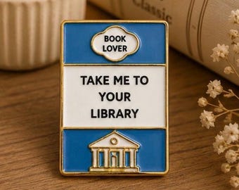 Broches de esmalte para amantes de livros - Distintivos literários divertidos para leitores - Leve-me à sua biblioteca
