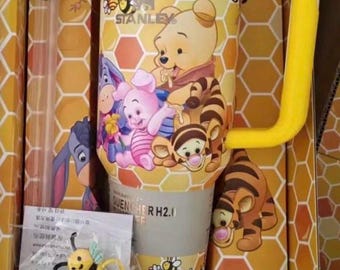 Customised Stanley Winnie the Pooh Bear version 2 40oz Tumbler/Flask UV Printed