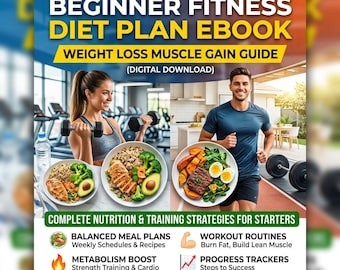E-boek fitnessdieet voor beginners | Gids voor gewichtsverlies en spiergroei (digitale download)