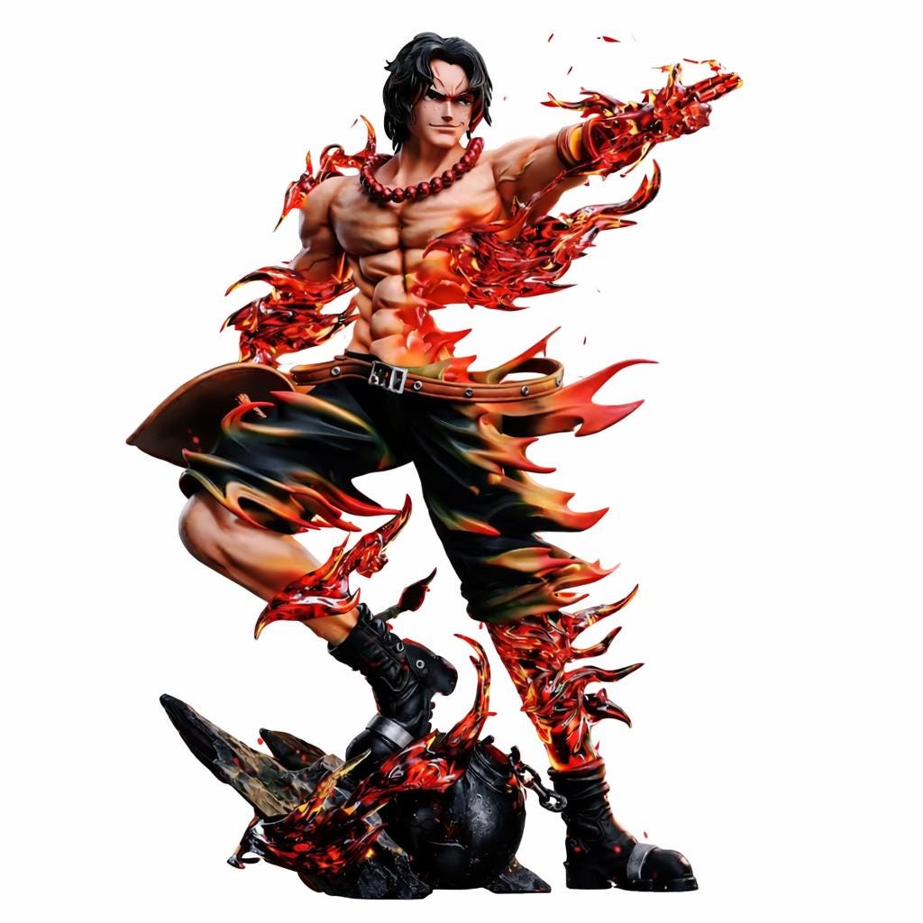 One Piece Portgas Ace Flame Statue: Anime PVC GK Model Display - Etsy.de