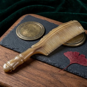 Personalized Horn Pocket Comb, Handmade Natural Hair & Beard Comb, Anti Static Massage Comb, Gift for Men and Women