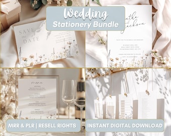 Wedding Bundle PLR MRR, Wedding Canva Templates, Wedding Planner Bundle, Save The Date, Invitations, Bridal Games, DFY Digital Products