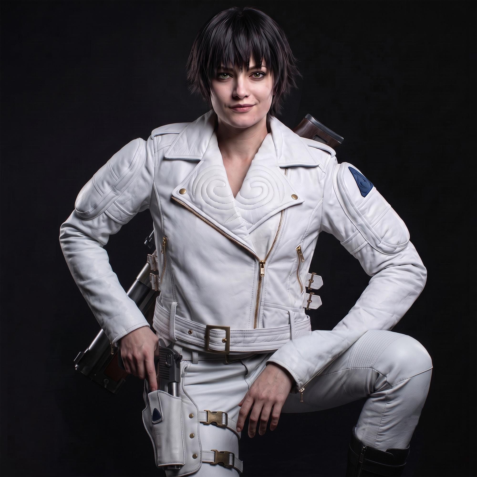 Devil May Cry 5 Lady White Leather Jacket | DMC5 Mary Cosplay