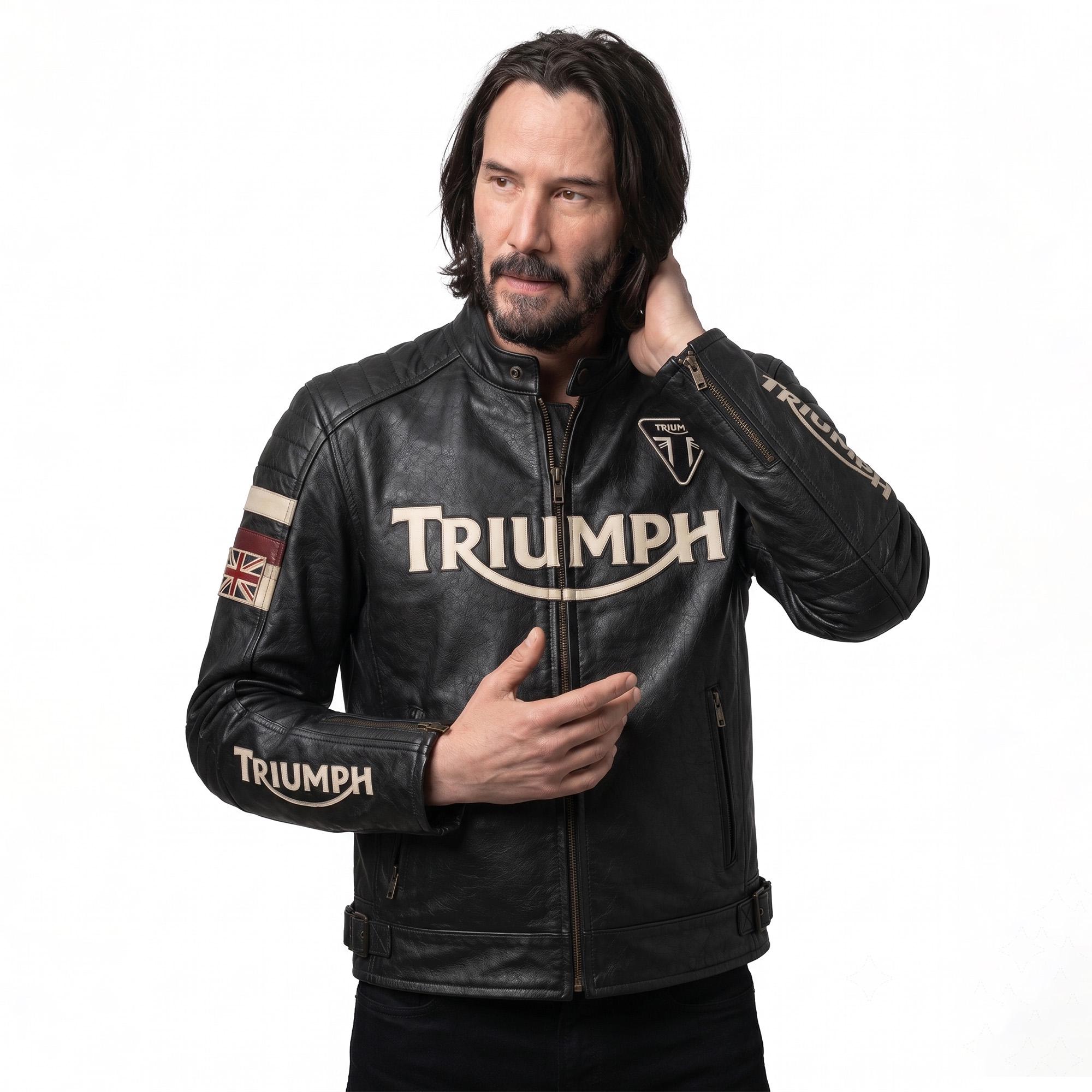 Triumph motorcycle leather jacket - Etsy 日本