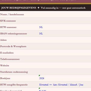Freelance-Administrations-Toolkit NL | Einzelunternehmen | Umsatzsteuererklärung | Steuerberechnung | Zeiterfassung | Google Tabellen | Sofort-Download