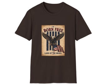 Born Free Eagle Vintage Flag T-Shirt | Patriotic Americana Tee