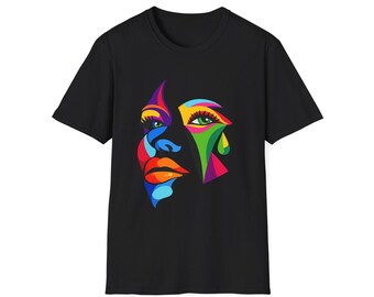 Colorful Abstract Face T-Shirt | Pop Art Portrait Tee