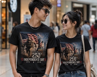 250th Independence Day Soldier Flag T-Shirt