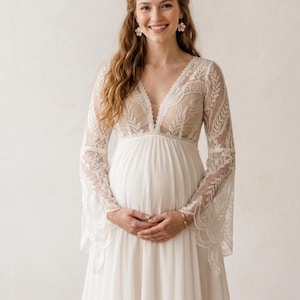 etsy lace maternity dress Bustier dress with lace sleeves/ Bustier 1 design/ maternity dress, boho dress,