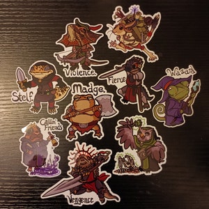 Frumpy Friends - Large Vinyl Stickers