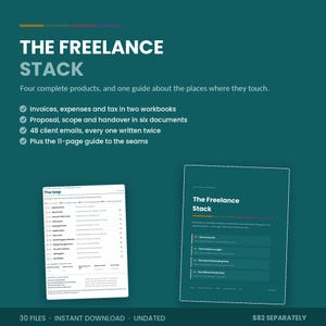 Freelance Business Templates Bundle Excel Word | Invoice Tracker Expense Ledger Client Contract Scope Emails | Solopreneur Starter Kit