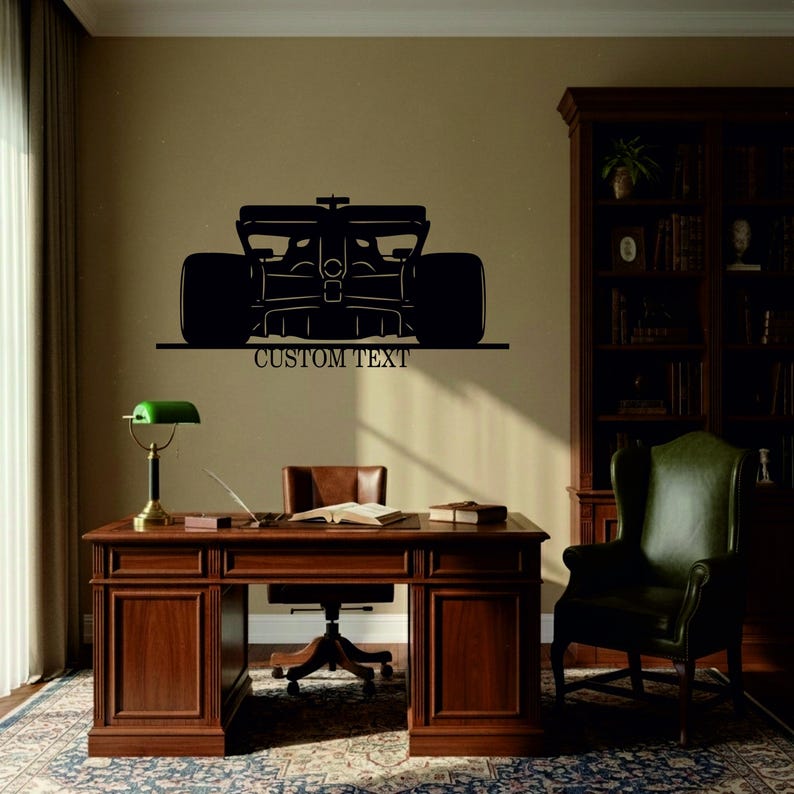 Custom Race Car Metal Wall Art, Personalized F1 Silhouette Sign ...