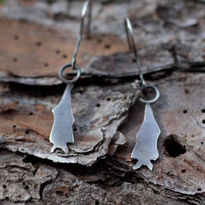 BATS! Dangling Bat Earrings - Upside Down Bats -Gift for Nature Lover, Goth, Punk, Spooky Friends - Quirky Strange Odd Gift Earrings