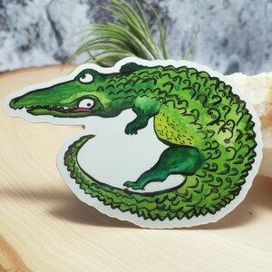 Goofy Gator Sticker, gestanzter Alligator Aquarell Sticker