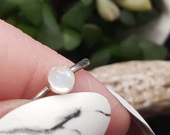 4mm Rainbow Moonstone Stacking Ring